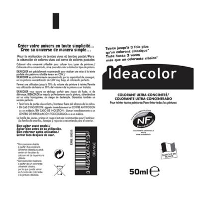 Colorant universel toutes peintures Ideacolor orange 50ml