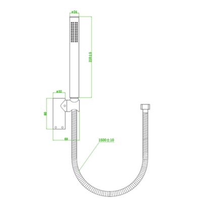 Combiné support de douche or brossé 3 pièces Essebagno Luisa