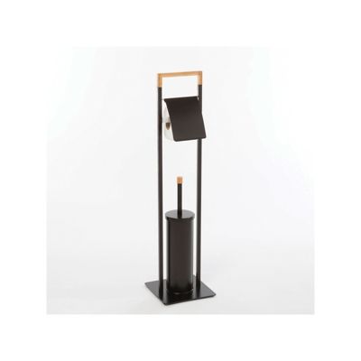 Combiné Wc CHIC Bambou  Acier Noir mat Spirella