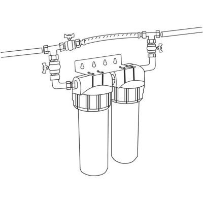 Combiné anti tartre Dualofiltre Super 2 + accessoires + Bypass