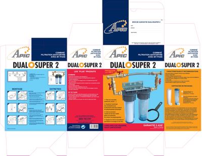 Combiné anti tartre Dualofiltre Super 2 + accessoires + Bypass