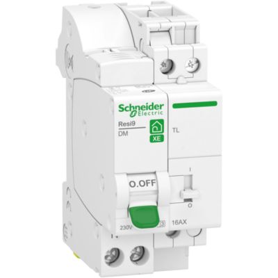 Combiné disjoncteur + télérupteur embrochable courbe C 1P+N 16A Schneider Electric Resi9 XE