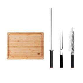 Combo BBQ Deluxe Couteaux Pakka 4 pièces - KOTAI - Couteau japonais  Gris 33cm / 30cm