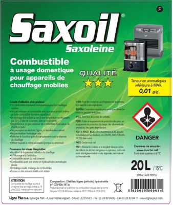 Combustible liquide pour poêle à pétrole désaromatisé Saxoil 20L