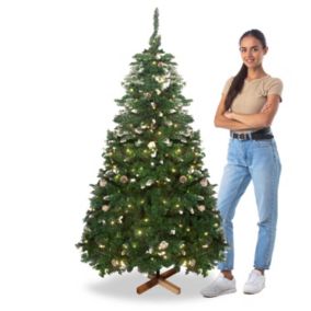 Comet - Sapin de Noël avec lumières LED et cônes diamètre 100 x 180H, 800 branches e 50 cônes