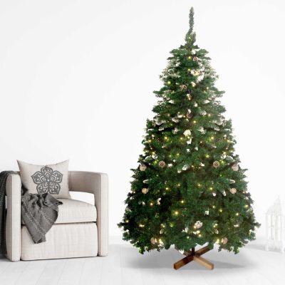 Comet - Sapin de Noël avec lumières LED et cônes diamètre 100 x 180H, 800 branches e 50 cônes