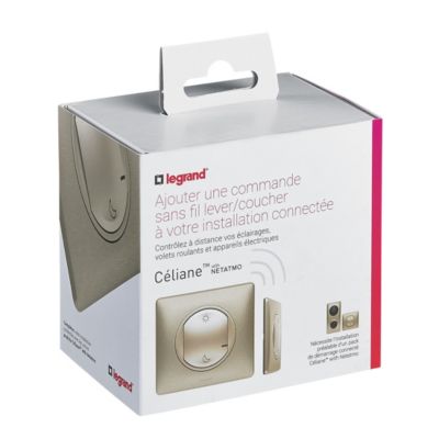Commande sans fil Lever/Coucher pour installation connectée Céliane with Netatmo titane