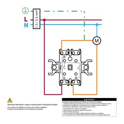 Commande volet roulant 2 boutons complet Schneider Electric Asfora blanc