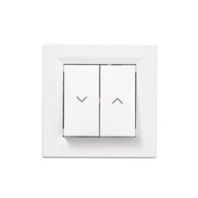 Commande volet roulant 2 boutonss complet Schneider Electric Asfora blanc
