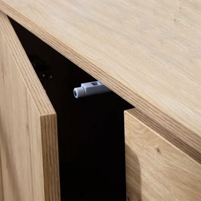 Commode 1 Porte 3 Tiroirs Décor Chêne L90 x H80 cm - LENNY