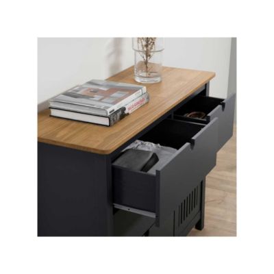 Commode 1 porte 4 tiroirs Bois/Gris - BRANU