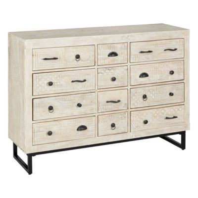 Commode 12 tiroirs Ajay - manguier sculpté - Atmosphera
