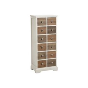 Commode 12 tiroirs en pin poignées céramique