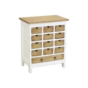 Commode 13 tiroirs en acajou  et blanc