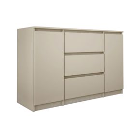 Commode 2 portes 3 tiroirs, 120 x 78 x 39 cm, couleur: beige