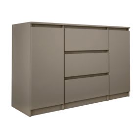 Commode 2 portes 3 tiroirs, 120 x 78 x 39 cm, couleur: brun