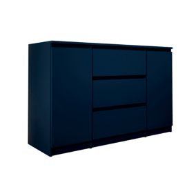 Commode 2 portes 3 tiroirs, 120 x 78 x 39 cm, couleur: marine
