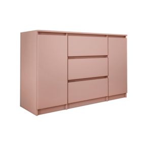 Commode 2 portes 3 tiroirs, 120 x 78 x 39 cm, couleur: rose