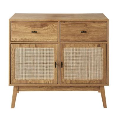 Commode 2 portes en rotin et 2 tiroirs L90 cm - ALIA