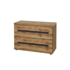 Commode 2 tiroirs Bois Tropical - HADES