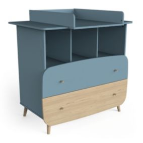 Commode 2 tiroirs et 3 niches avec plan à langer L96 cm - FIRMIANA