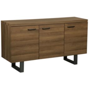 Commode 3 portes en bois foncé TIMBER