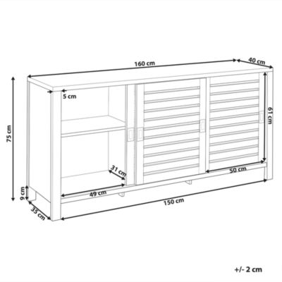Commode 3 portes RANDA Marron clair
