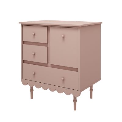 Commode 3 tiroirs 1 porte Wood Luck Babushka Rose