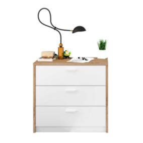 Commode 3 tiroirs avec bureau extensible L81 à 130 cm - KOMMO