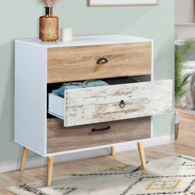 Commode 3 tiroirs BAHIA 75 cm scandinave