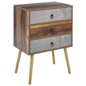 Commode à 3 tiroirs BATLEY Effet béton gris