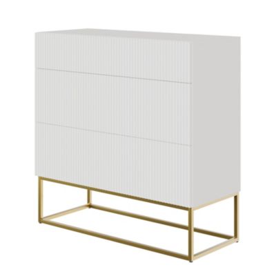 Commode 3 tiroirs blanc 90 cm VELDIO
