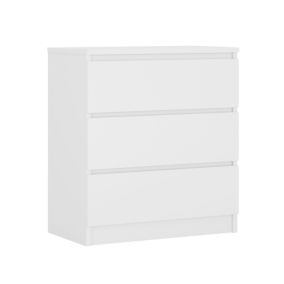 Commode 3 Tiroirs, Blanc Mat, 70 X 39 X 79 Cm