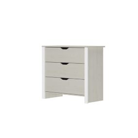 Commode 3 tiroirs Bois blanchi - NAIBIA