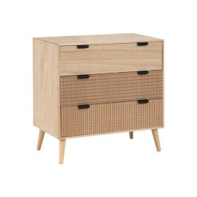 Commode 3 tiroirs Bois/Café- MACCHIATO