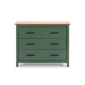 Commode 3 tiroirs Bois/Vert - DARANMI