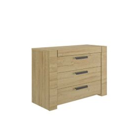 Commode 3 tiroirs Chêne blond - MARCELLINO