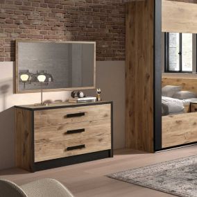 Commode 3 tiroirs Chêne - GREELEY