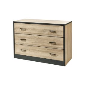 Commode 3 tiroirs Chêne naturel - OUDONG