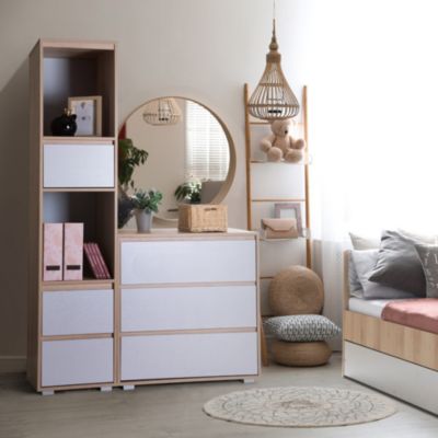 Commode 3 Tiroirs Coulissants Style Urbain Hêtre | Castorama