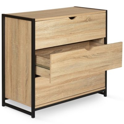 Commode 3 tiroirs DETROIT 80 cm design industriel
