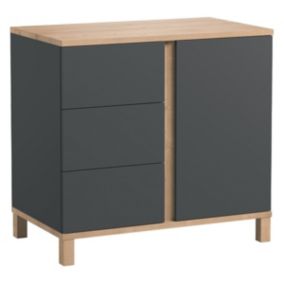 Commode 3 tiroirs et 1 porte - L90 cm - Altitude