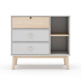 Commode 3 Tiroirs et 2 Niches L90 cm - Estefania