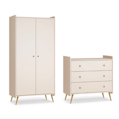 Commode 3 tiroirs et armoire 2 portes Vox Lunea Cachemire | Castorama