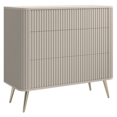 Commode 3 tiroirs grège 93 cm OVARLO