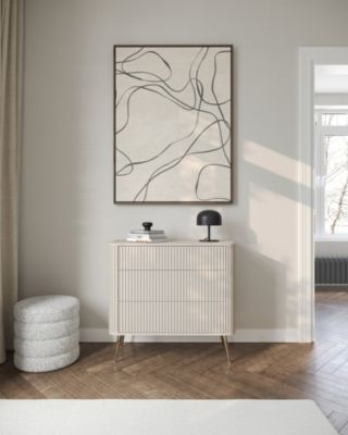Commode 3 tiroirs grège 93 cm OVARLO