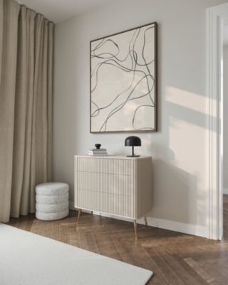 Commode 3 tiroirs grège 93 cm OVARLO