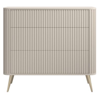Commode 3 tiroirs grège 93 cm OVARLO