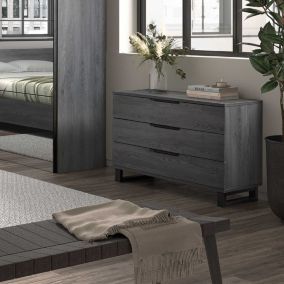Commode 3 tiroirs Gris - GRENOBLE