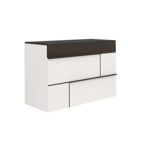 Commode 3 tiroirs Gris Moonstone/Blanc - FLORINE